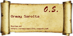 Ormay Sarolta névjegykártya